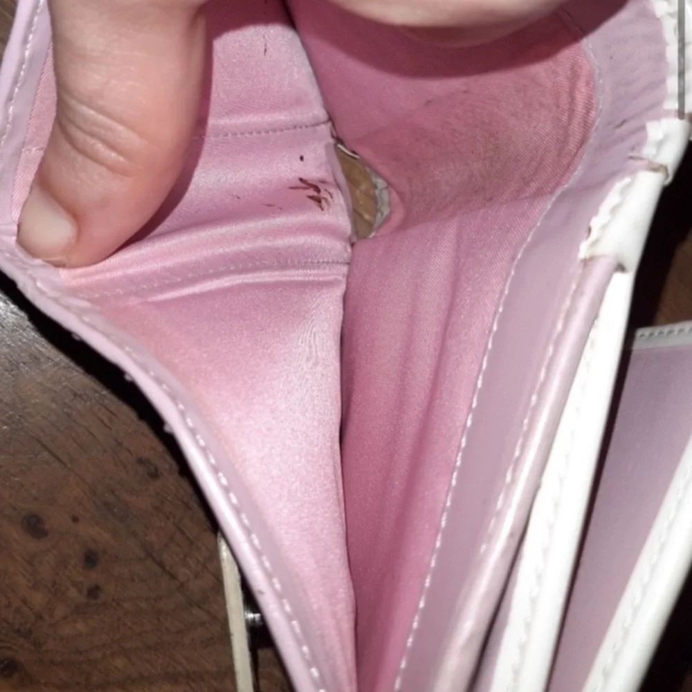 Christian Dior Vintage Pink and White Compact Wallet